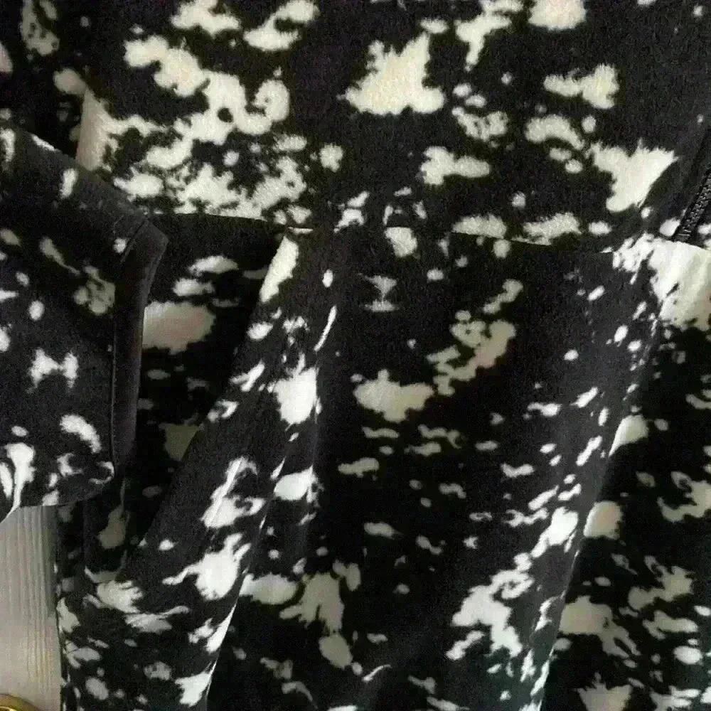 Cow Print Black & White Soft 1/2 Zip Sweater/PullOver/Crew Neck - Picture 3 of 4